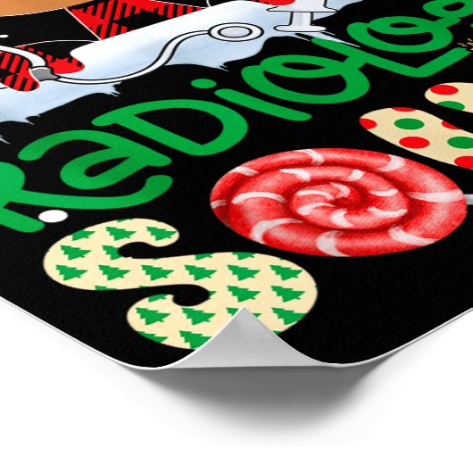 Radiology Squad Nurse Reindeer Buffalo Red Plaid C Poster (Ecke)