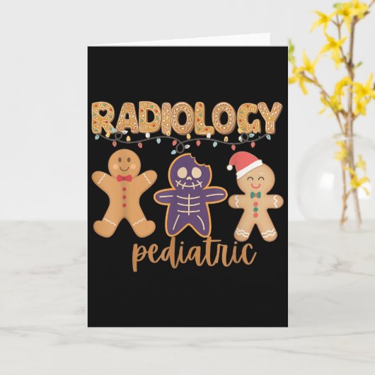 Radiology Tech Pediatric Christmas Gingerbread Man Karte (Gelbe Blume)