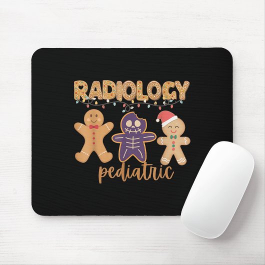 Radiology Tech Pediatric Christmas Gingerbread Man Mousepad (Mit Mouse)