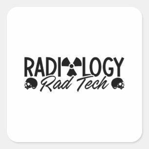 Radiology Tech Rad Medicine Xray Technologist Quadratischer Aufkleber