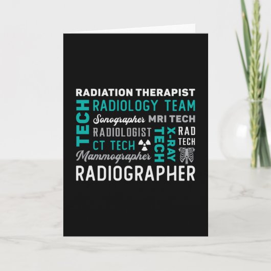 Radiology Tech Radiation Therapist Xray Tech Karte (Vorderseite)