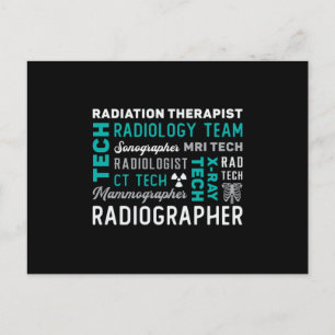 Radiology Tech Radiation Therapist Xray Tech Postkarte