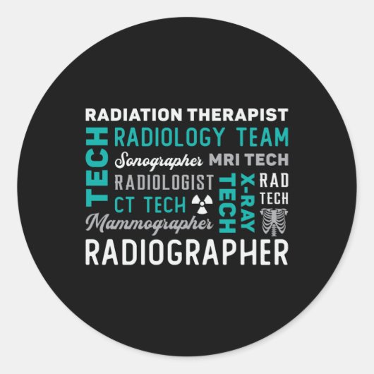 Radiology Tech Radiation Therapist Xray Tech Runder Aufkleber (Vorderseite)