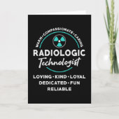 Radiology Tech Radiologiologe Xray Tech Karte (Vorderseite)