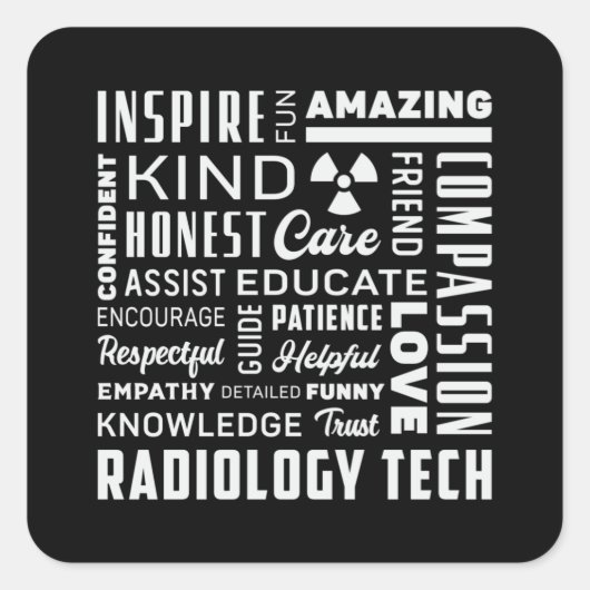 Radiology Tech Technologist Krass Tech X-Ray Techs Quadratischer Aufkleber (Vorderseite)