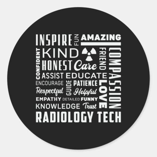 Radiology Tech Technologist Krass Tech X-Ray Techs Runder Aufkleber (Vorderseite)