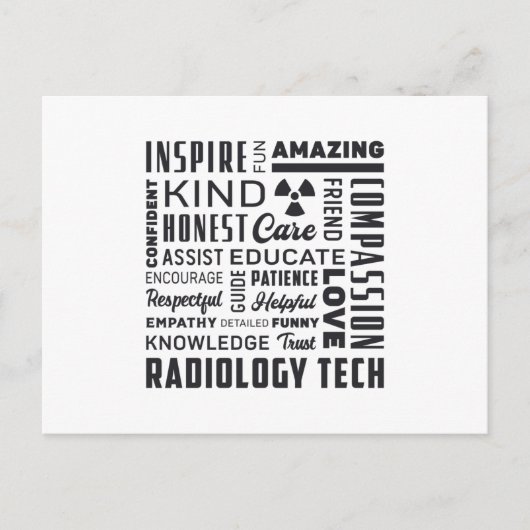 Radiology Tech Technologist Rad Tech X-Ray Tech Postkarte (Vorderseite)