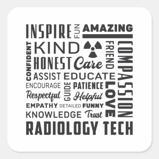 Radiology Tech Technologist Rad Tech X-Ray Tech Quadratischer Aufkleber (Vorderseite)