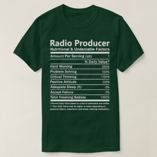 Radioproduzent ernährungsphysiologisch und unbestr T-Shirt (Design vorne)