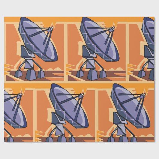 Radioteleskop Weltraumwissenschaft Geschenkpapier (Flach)