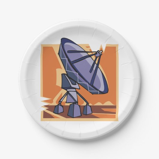 Radioteleskop Weltraumwissenschaft Pappteller (Vorderseite)