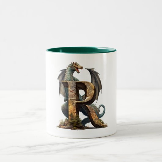 Radiowellen: Niedlicher Drachencup - Typ R Zweifarbige Tasse (Mittel)