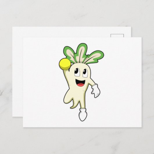 Radish at Handball player with Handball Postkarte (Vorne/Hinten)