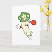 Radish beim Basketball Sports Karte (Gelbe Blume)
