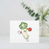 Radish beim Basketball Sports Postkarte (Stehend Vorderseite)