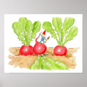 Radish Gnome Art Print Poster