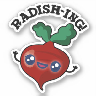 Radish-ing Funny Veggie Radish Pun Aufkleber
