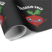 Radish-ing Funny Veggie Radish Pun Dark BG Geschenkpapier (Rolleneckpunkt)