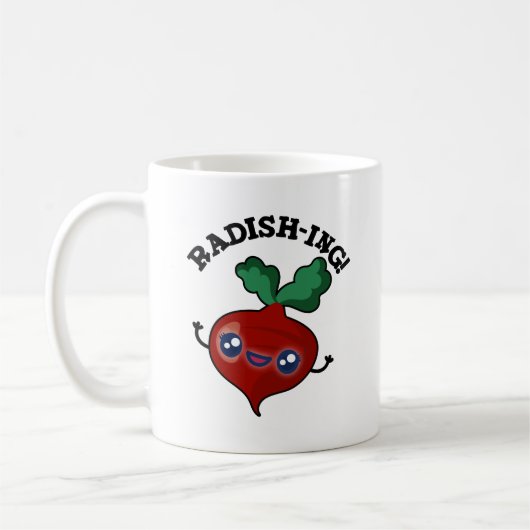 Radish-ing Funny Veggie Radish Pun Kaffeetasse (Links)