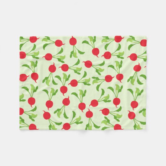 Radish Red Green Pattern Fleecedecke (Vorderseite (Horizontal))