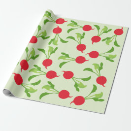 Radish Red Green Pattern Geschenkpapier