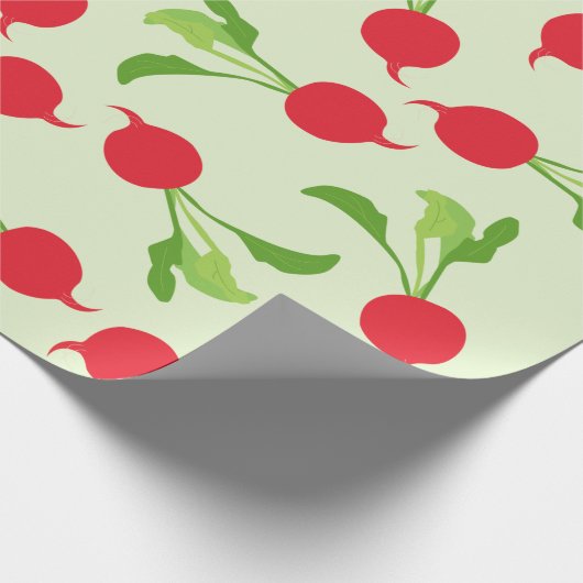 Radish Red Green Pattern Geschenkpapier (Ecke)