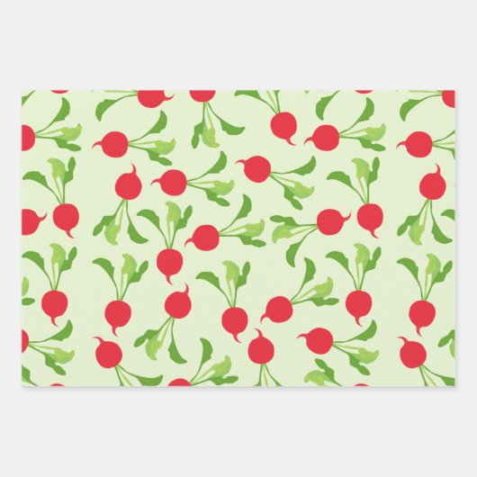 Radish Red Green Pattern Geschenkpapier Set (Vorderseite 3)