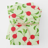 Radish Red Green Pattern Geschenkpapier Set (Beispiel)