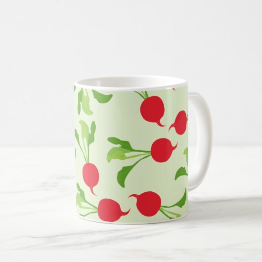 Radish Red Green Pattern Kaffeetasse (VorderseiteRechts)