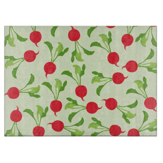 Radish Red Green Pattern Schneidebrett (Vorderseite)