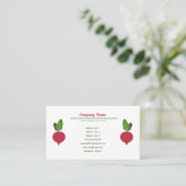 Radish Vegematerial Business Card Visitenkarte (Stehend Vorderseite)