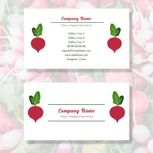 Radish Vegematerial Business Card Visitenkarte