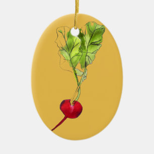 Radish vegetable watercolour illustration art keramik ornament