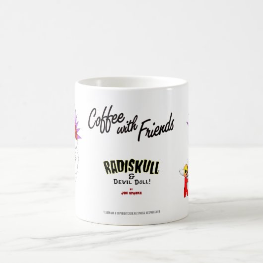 Radiskull u. Teufel-Puppen-Kaffee mit der Kaffeetasse (Mittel)