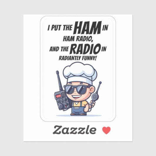 Raditly Funny Ham Radio Operator Aufkleber (Blatt)