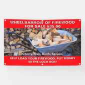 Radkarren aus Brennholz für den Verkauf rustikal a Banner (Horizontal)