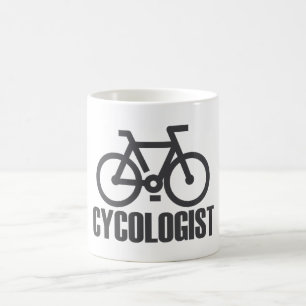 Radkologe, der eine Therapie benötigt - Radfahren Kaffeetasse
