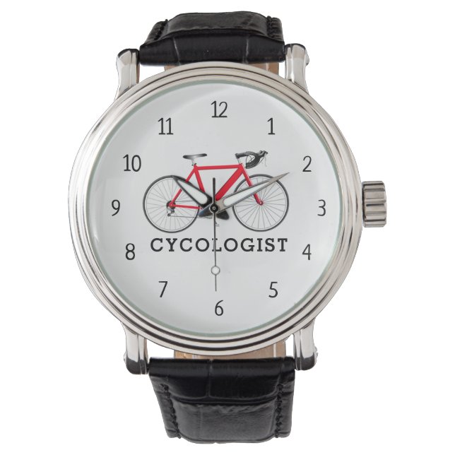 Radkologe Rotes Fahrrad Armbanduhr (Vorderseite)