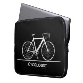 Radkologe White Bike on Black Laptopschutzhülle (Vorderseite Links)