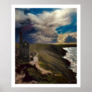 Radkronen Cornwall mit surrealem Himmel Leinwand P Poster
