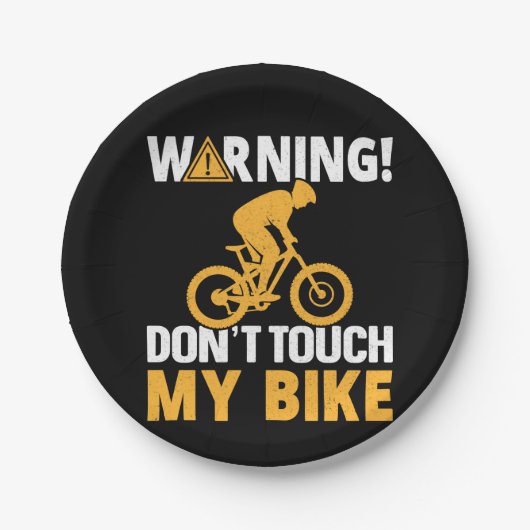 Radkunstwarnung Touch mein Fahrrad nicht Pappteller (Vorderseite)