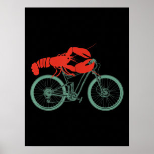 Radlobster MTB Cykologe Funny Cyclist Poster