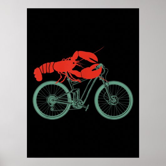 Radlobster MTB Cykologe Funny Cyclist Poster (Vorne)
