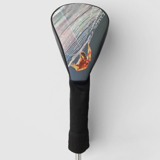 Radnetzspinne im Netz Golf Headcover (Vorderseite)