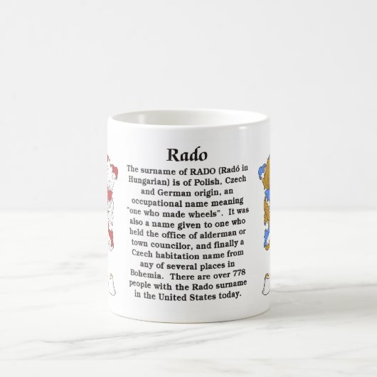 Rado Familien-ungarisches Wappen Tasse (Mittel)