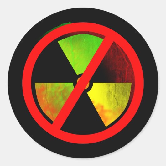 Radoactive Grunge Anti-Nuklear Symbol Aufkleber (Vorderseite)