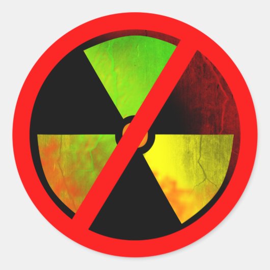 Radoactive Schmutz-Anti-Nuklearer Symbol-Aufkleber Runder Aufkleber (Vorderseite)
