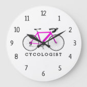 Radologe Pink Bicycle Große Uhr (Vorderseite)