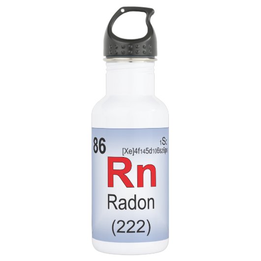 Radon-einzelnes Element des Periodensystems Edelstahlflasche (Vorderseite)