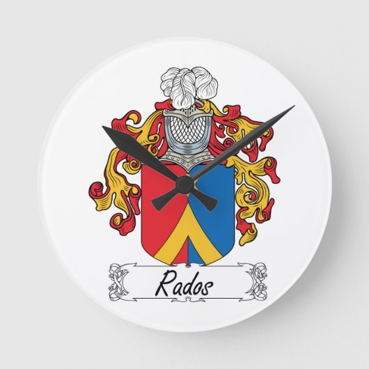 Rados-Familienwappen Runde Wanduhr (Vorderseite)